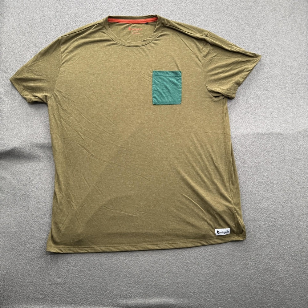 Cotopaxi Shirt Mens 2XL Green Pocket Tee Recycled Polyester Tencel Tagless
